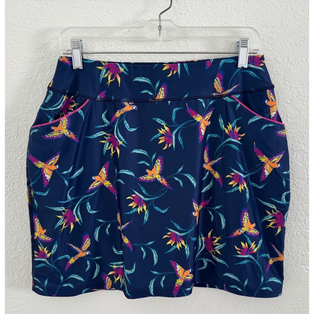 Coolibar Active Skort Tropical Bird Print Women's Size Medium Tennis Pickleball